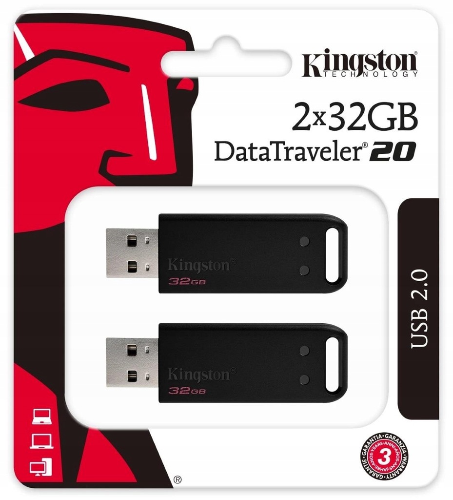 Zestaw pendrivów (32GB USB 2.0 kolor czarny)