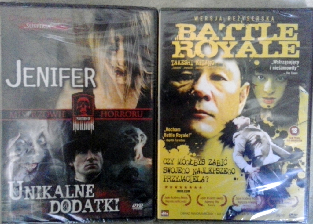 2 płyty z filmami, Battle Royale, Mistrzowie Horru