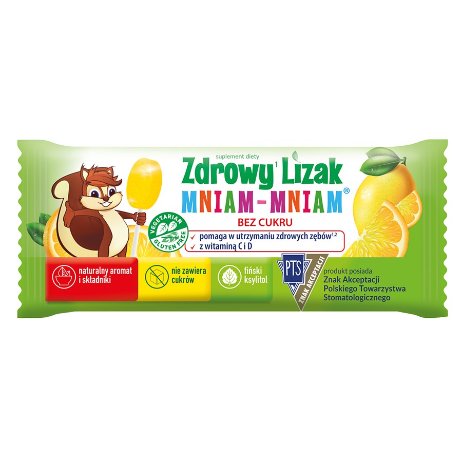Zdrowy Lizak Mniam-Mniam o smaku cytrynowym 6g