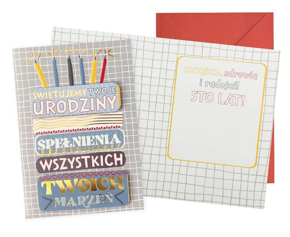 KARNET B6 URODZINY (MĘSKIE, TORT), KUKARTKA