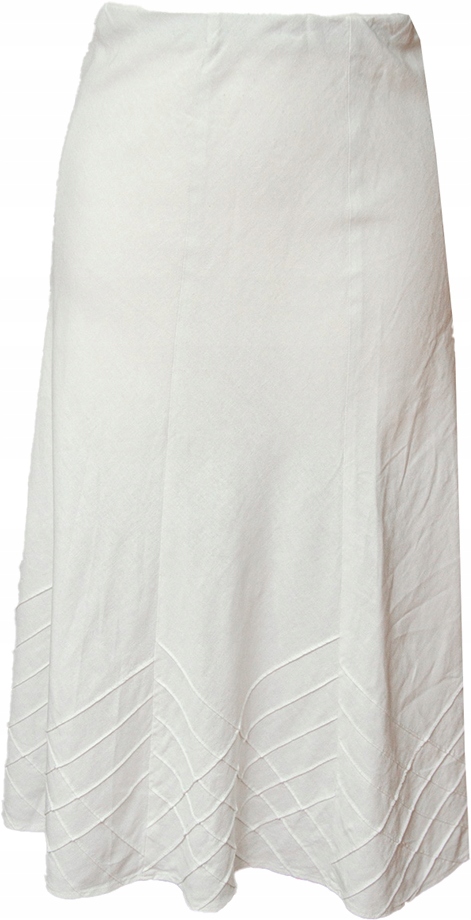 M&S spódnica biała midi haftowana len z wiskozą 42