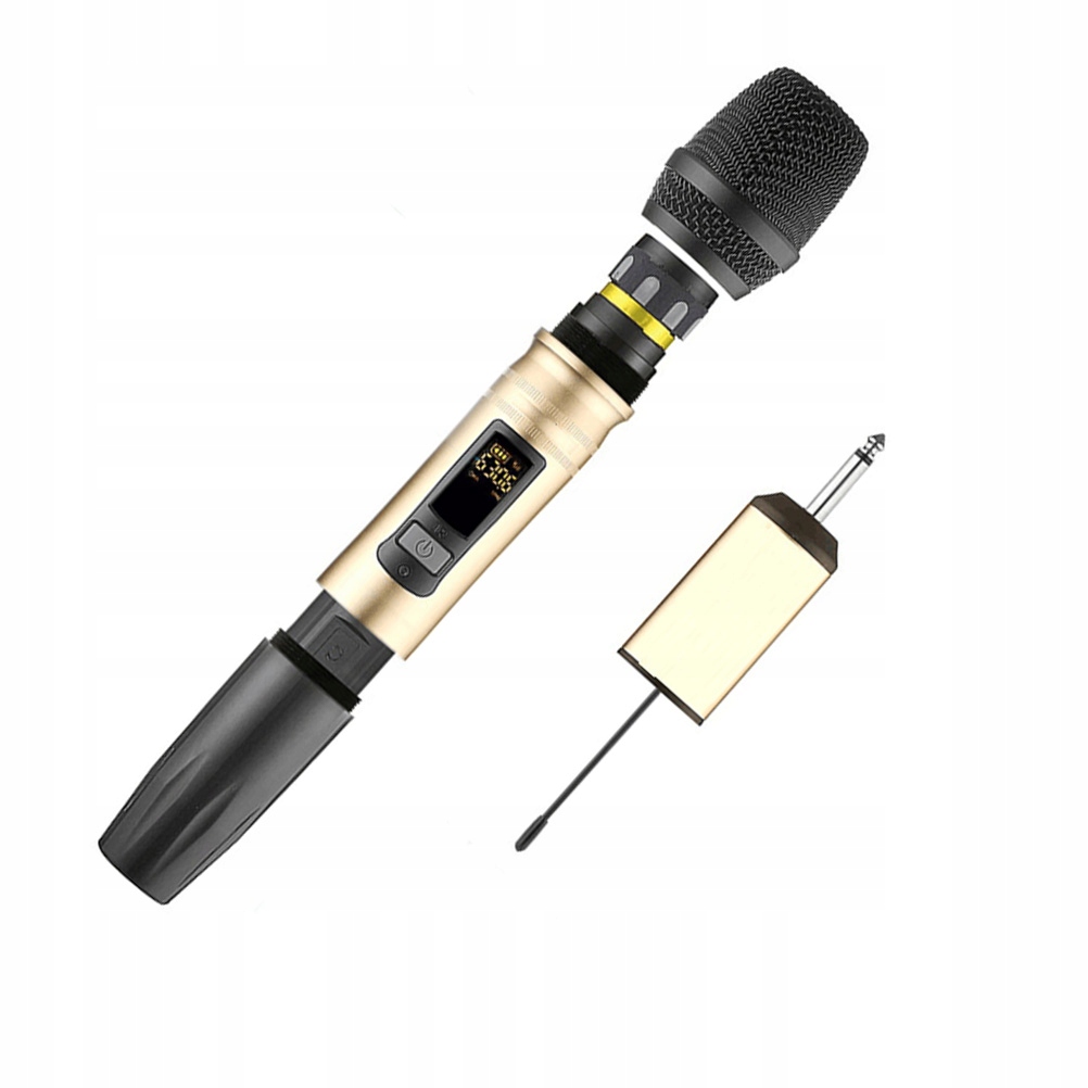 1PC WIRELESS MICROPHONE WIRELESS WITH 1PC RECHARGEABLE RECEIVER (GOLDEN)