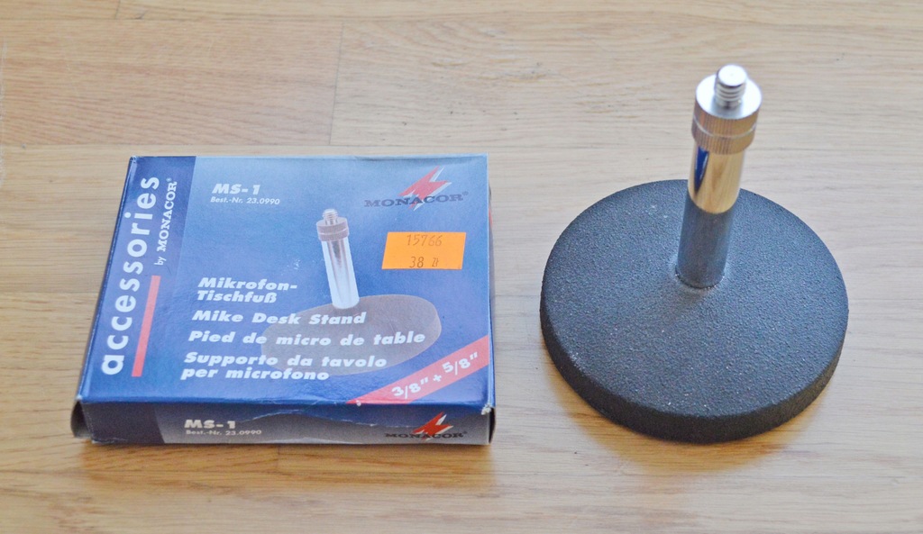 Stołowy statyw mikrofonowy Monacor MS-1 10,5 cm