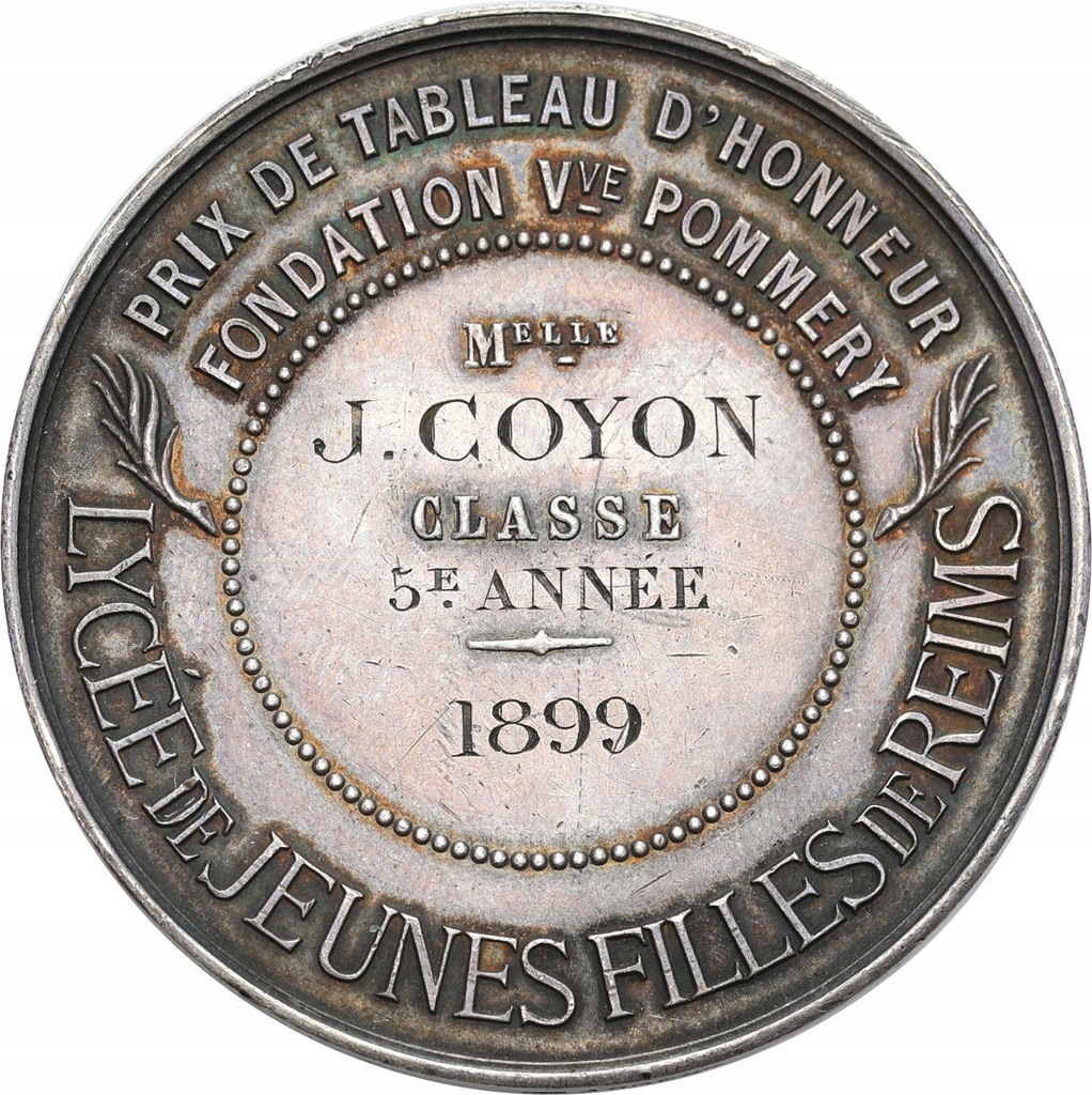 Francja medal 1899 Liceum żeńskie Reims