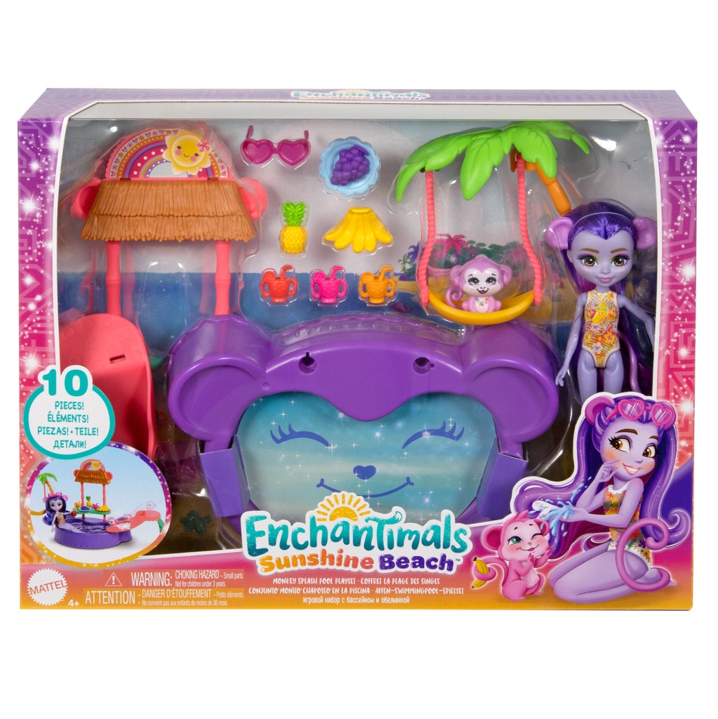 Enchantimals Tropikalny basen + lalka Małpka HTW73