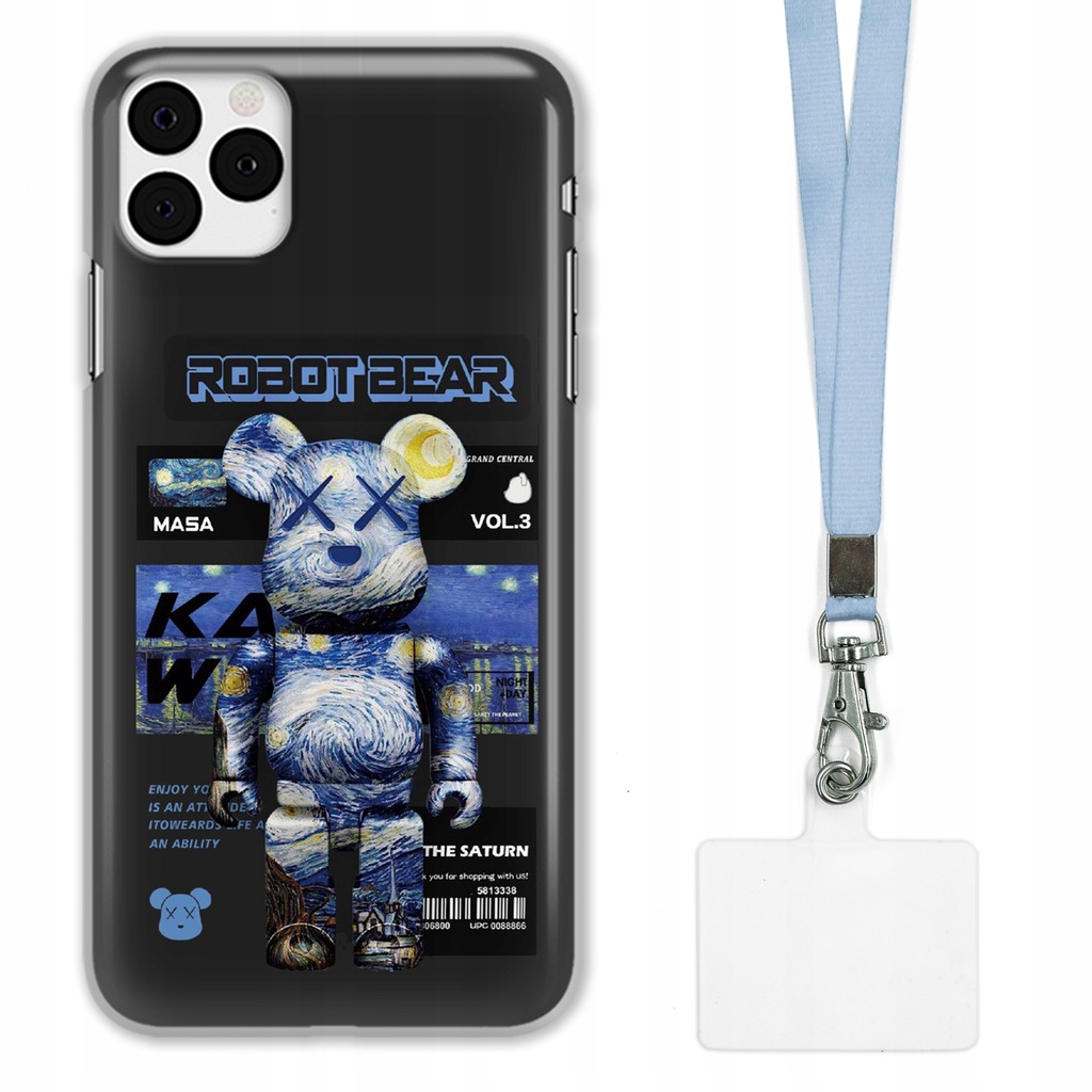ETUI DO iPHONE 11 PRO CASE + SMYCZ SZARA KAWS DLA NASTOLATKÓW MIX WZORY