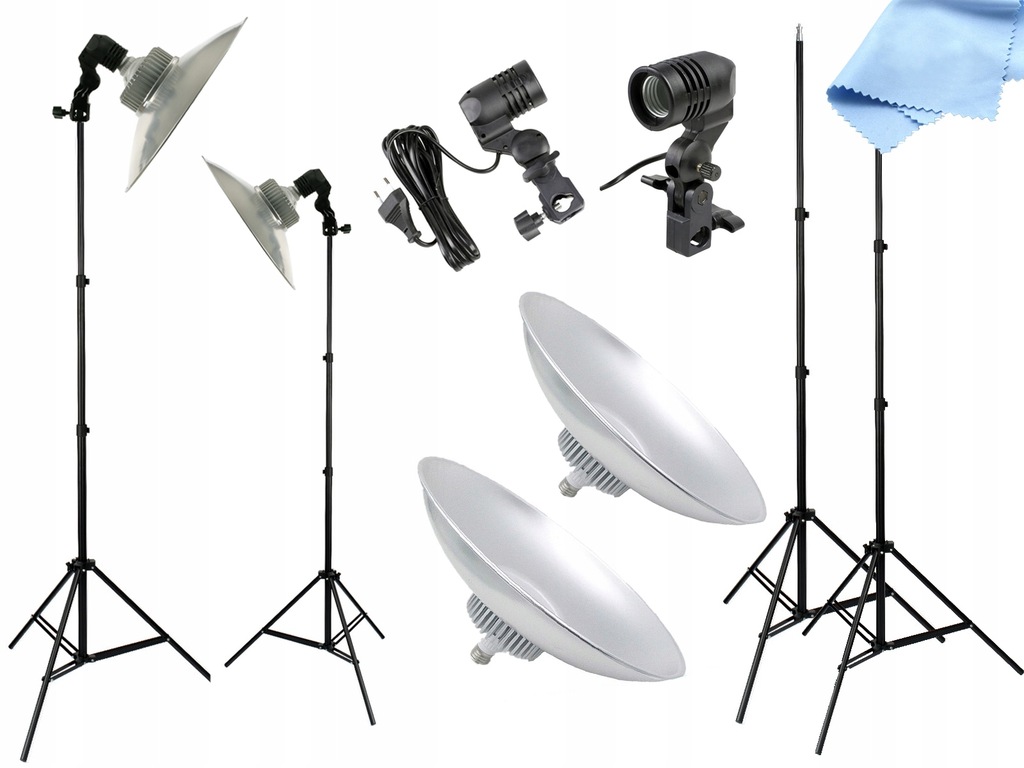 Zestaw Oświetleniowy 2x 25W LED z Kloszem Statyw