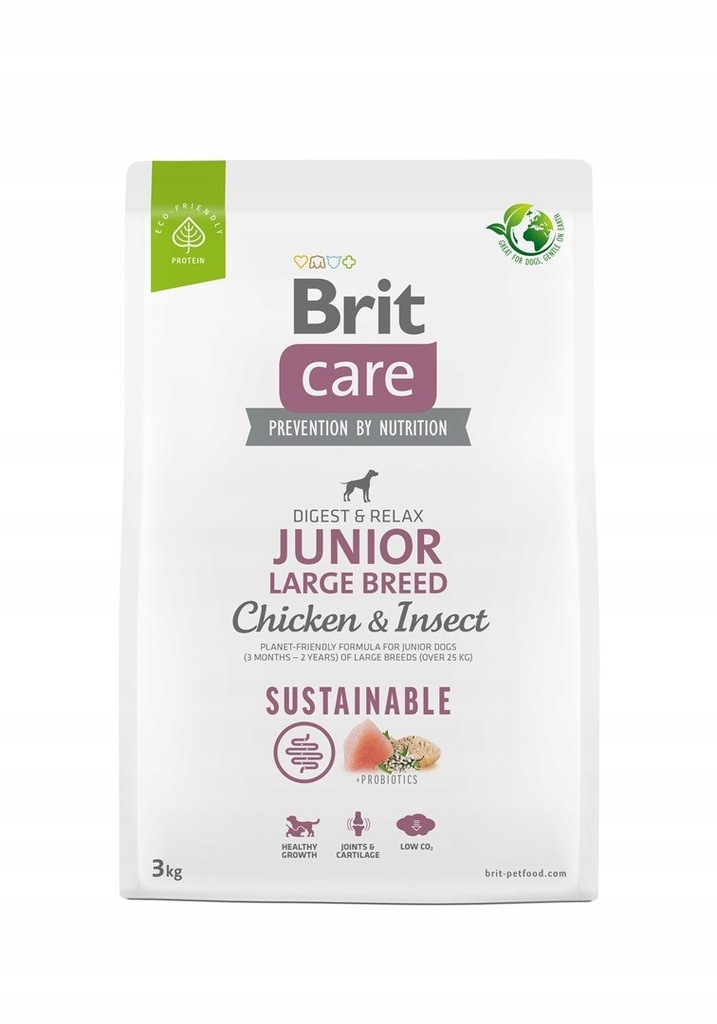 BRIT Care Dog Sustainable Junior Large Breed Chicken & Insect - sucha k