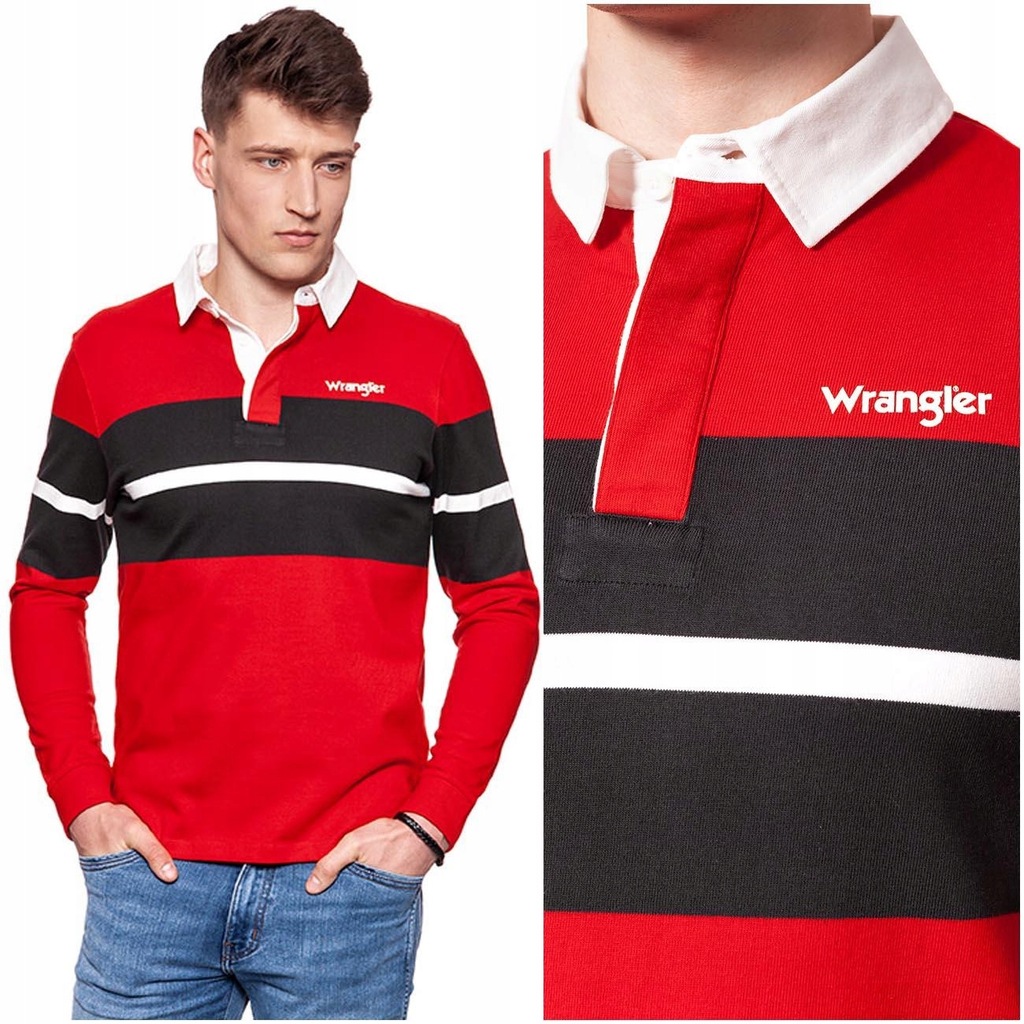 WRANGLER LS RUGBY POLO MĘSKA KOSZULKA REGULAR L