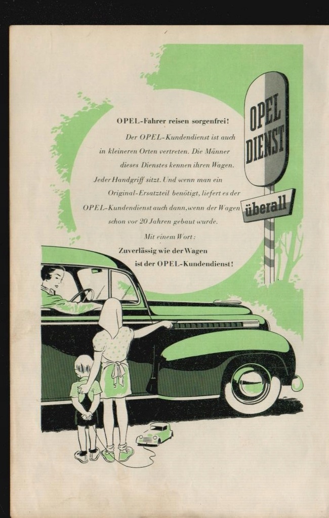 14159 Reklama Opel Dienst. Ca. 1950.
