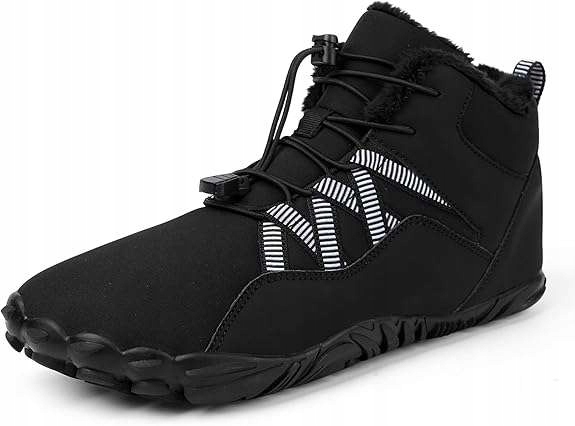 BUTY ZIMOWE MĘSKIE Z PODSZEWKĄ OCIEPLANE MIĘKKIE I WYGODNE CZARNE EU38