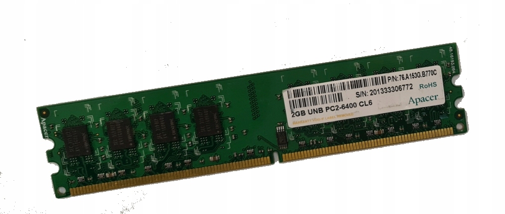 Apacer 2GB DDR2- PC2-6400-800Mhz -INTEL/AMD