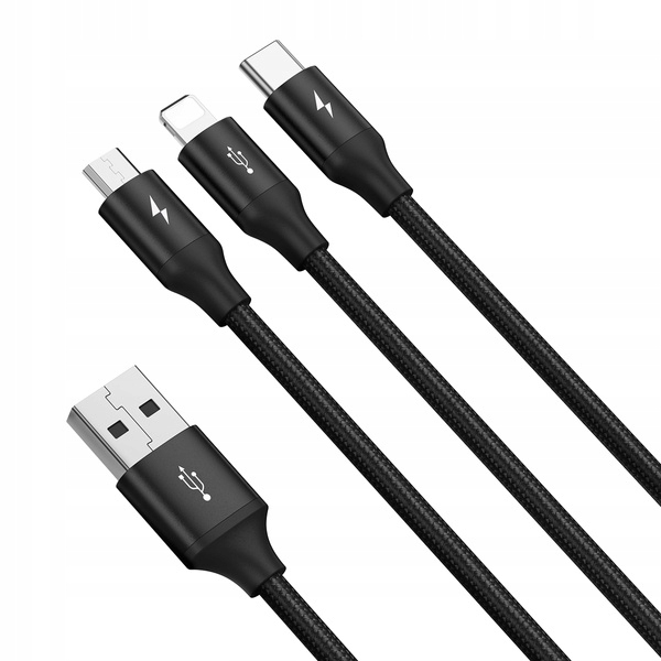 Купить КАБЕЛЬ BASEUS 3В1 USB - МИКРО МОЛНИЯ USB-C 3.5A: отзывы, фото, характеристики в интерне-магазине Aredi.ru