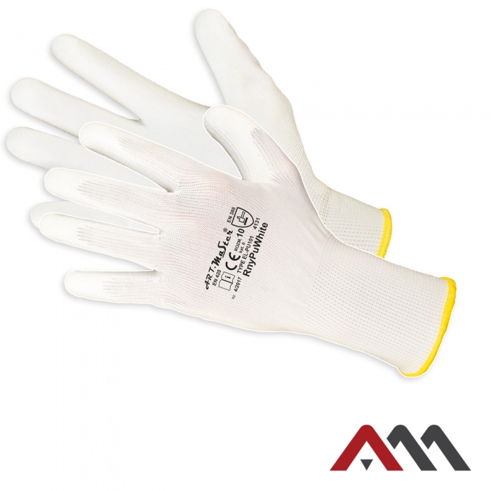 Rękawice ochronne manualne białe poliuretanowe R.9