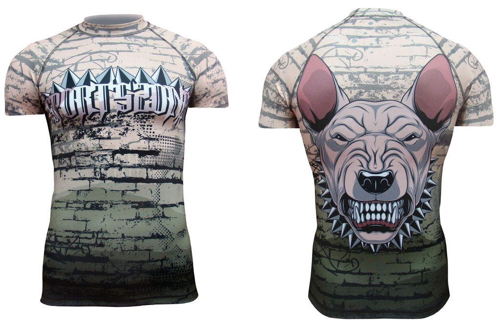 Treningowy rashguard sublimowany Bullterier.