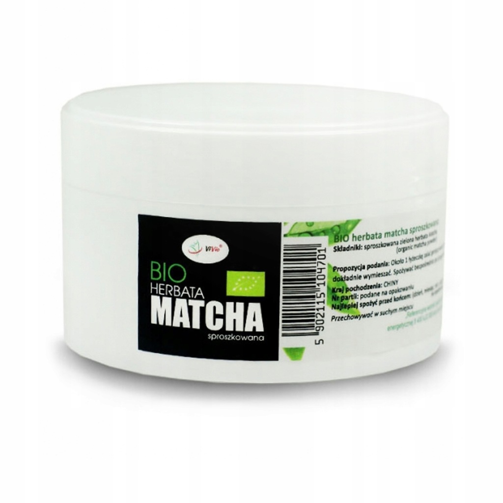 VIVIO BIO HERBATA MATCHA 100g PROSZEK ZIELONA EKO