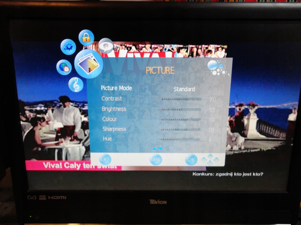 telewizor hd z dvd tevion tuner cyfrowy12V /220 V