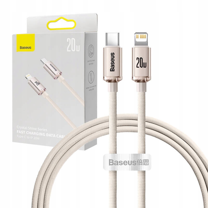 BASEUS KABEL PRZEWÓD USB-C DO LIGHTNING DO IPHONE W OPLOCIE 20W 1.2M