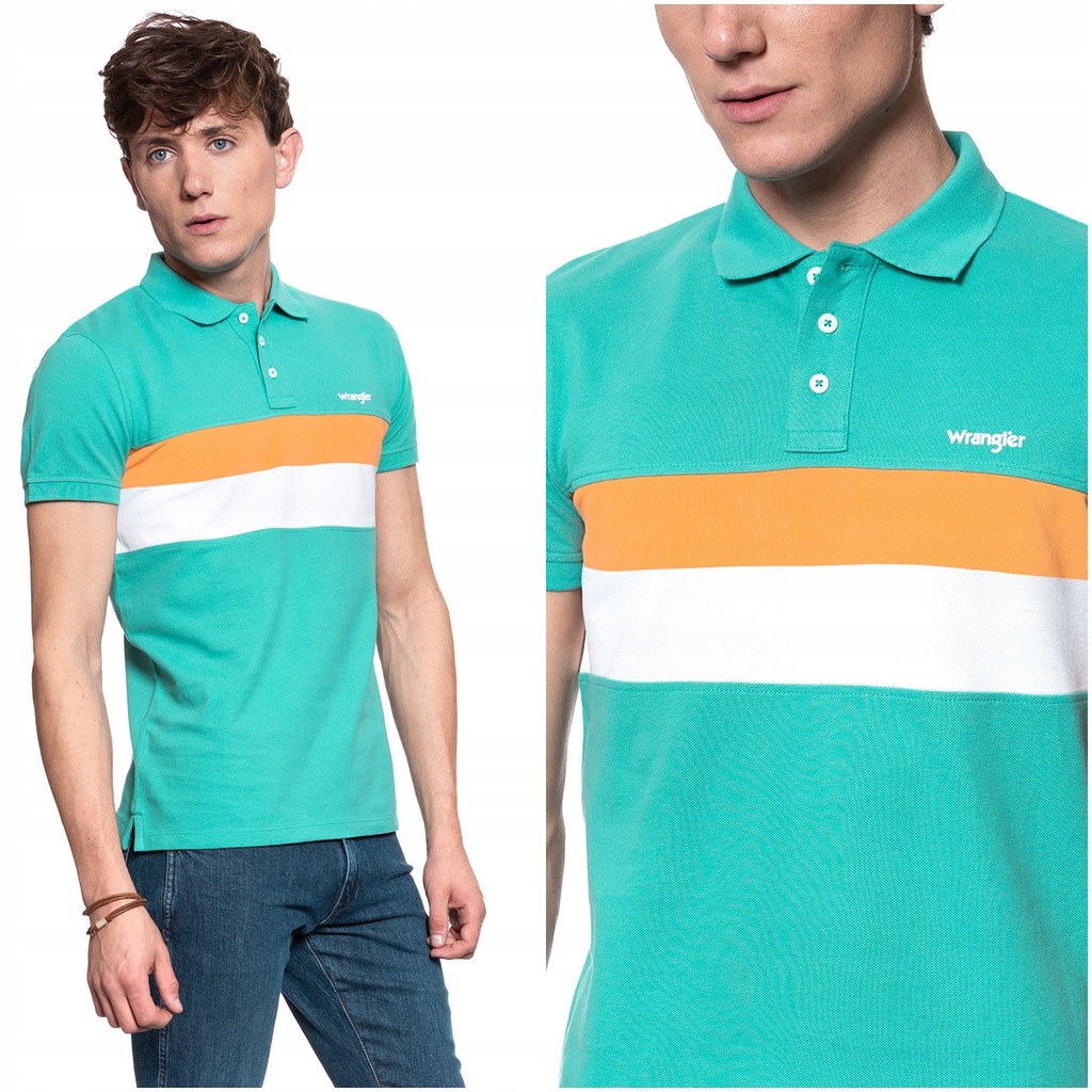 WRANGLER SS STRIPE MĘSKA KOSZULKA POLO T-SHIRT M