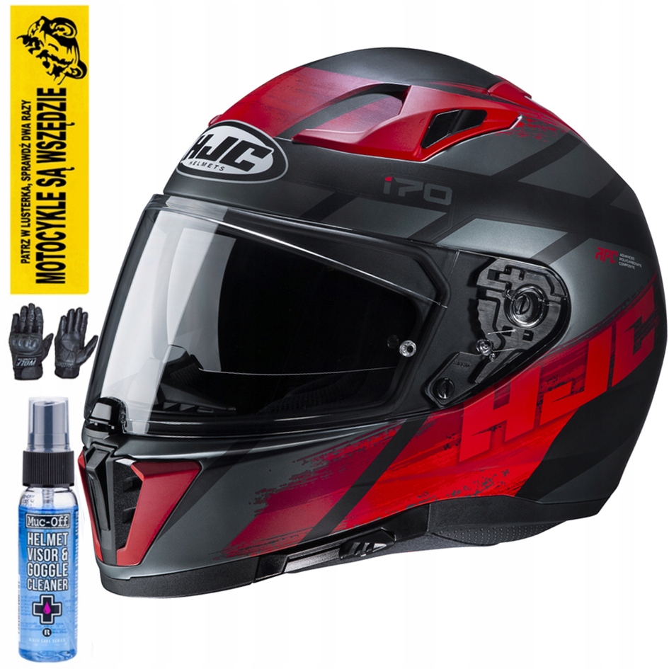 KASK INTEGRALNY HJC I70 REDEN BLACK RED MAT XL