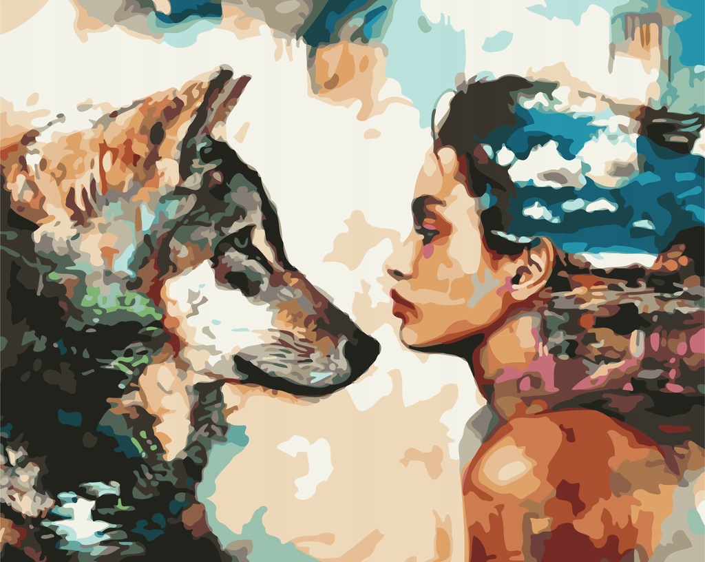 Obraz Malowanie Po Numerach Dwa Oblicza Wilk z RAMĄ 40x50 PIAST