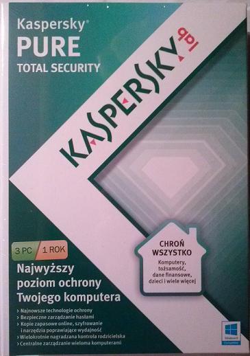 KASPERSKY PURE TOTAL SECURITY 3 PC wysyłka w cenie