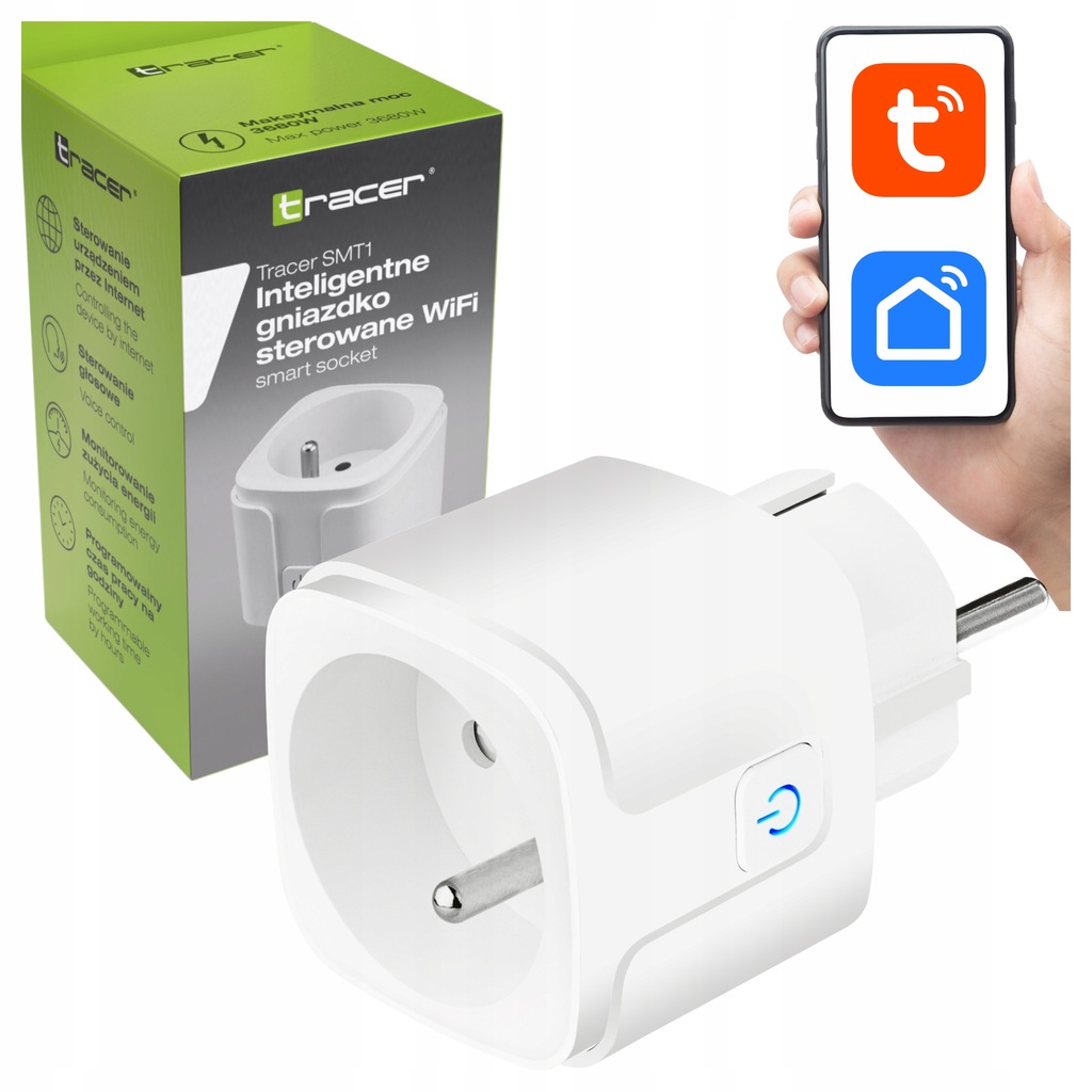 INTELIGENTNE GNIAZDKO WIFI TUYA SMART WATOMIERZ PROGRAMATOR TIMER CZASOWY