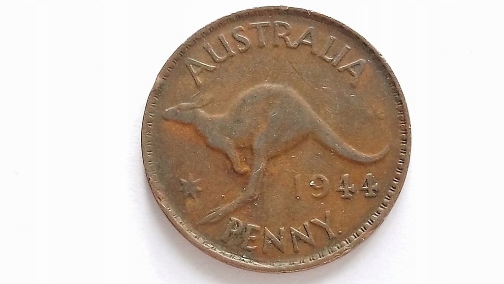 B182 Australia one penny 1944 kangur Jerzy VI
