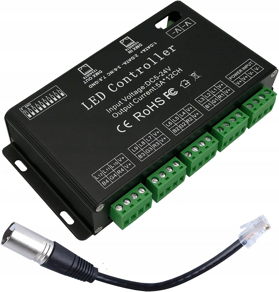 LED Kontroler 12-kanalowy Chinly Dmx512