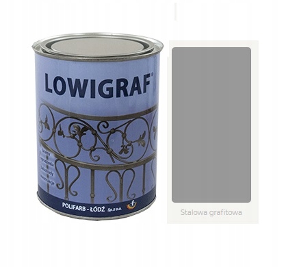LOWIGRAF FARBA POLIWINYLOWA 10L STAL GRAFIT GŁ.
