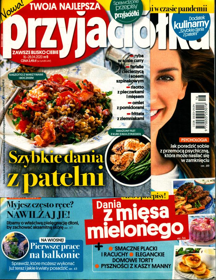 PRZYJACIÓŁKA nr 8/20 + przepisy Szybkie dania z pa