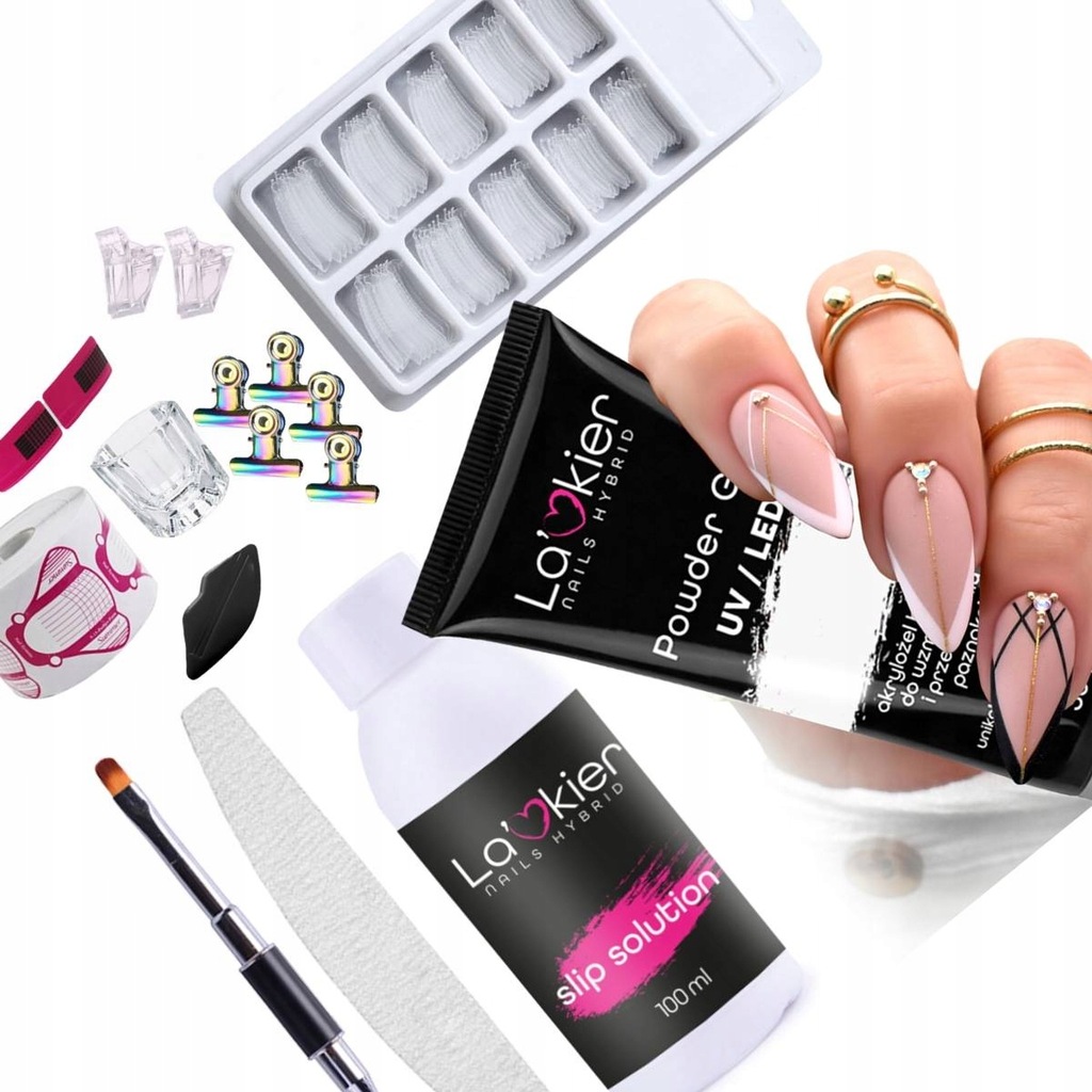 Zestaw budujący POWDER GEL La'kier akrylożel CLEAR
