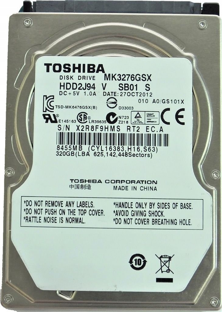Dyski twarde MIX Toshiba lub WD 320GB 2.5"