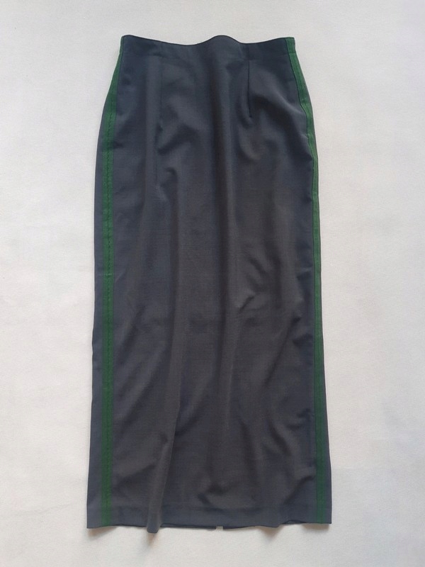 nowa spódnica szara zielone paski po bokach modna