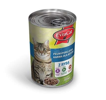 Pełnoporcjowalna karma dla kotów z rybą 24x415g