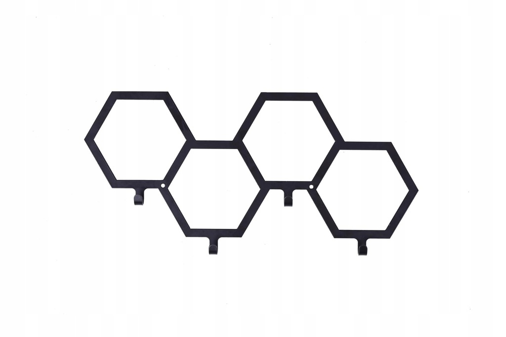 Wieszak na ubrania HEX 4 haczyki czarny