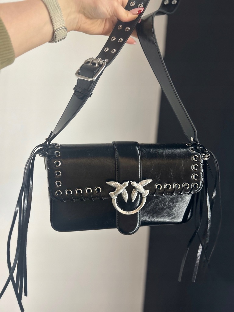 ❤︎❤︎❤︎ PINKO TOREBKA LOVE ONE CLASSIC SLOUCHY CZARNA 104524 A28D Z99S