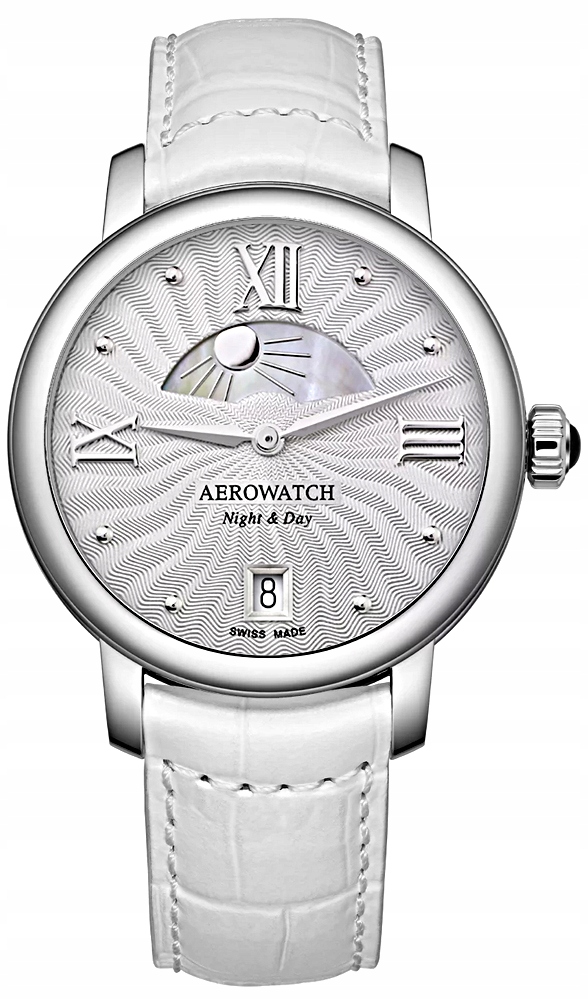 ZEGAREK SREBRNY AEROWATCH 44938-AA14 + INSTRUKCJA