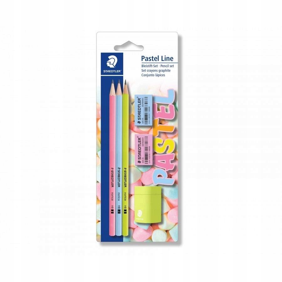 Ołówek HB Pastel z gumką i temperówką. Staedtler.
