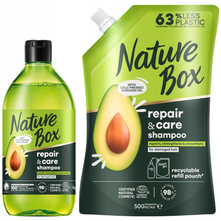 Nature Box Szampon do włosów Olej Awokado + Zapas