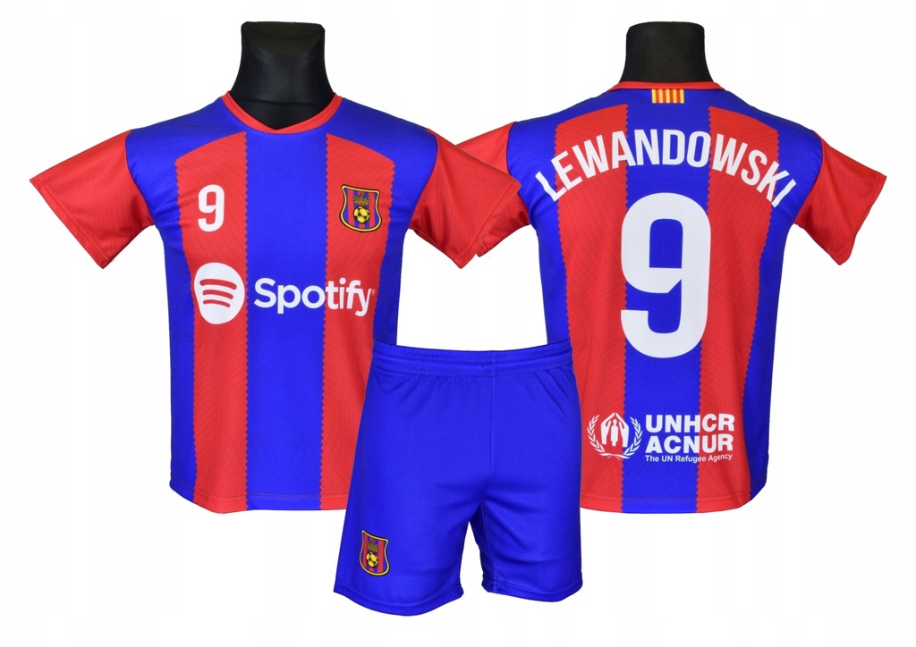LEWANDOWSKI BARCELONA strój koszulka spodenki 110