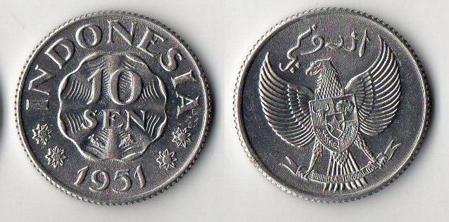 INDONEZJA 1951 10 SEN