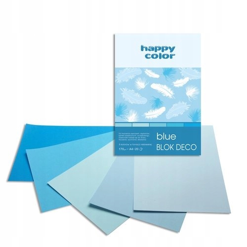 Blok Deco Blue A4 5 kolorów tonacja niebieska 5szt