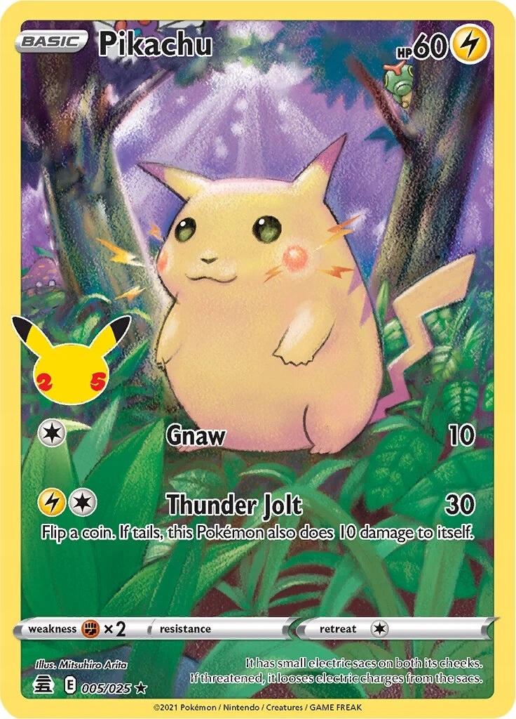 Pokemon Pikachu 005/025 Celebrations Gruby Pikachu 11431576043