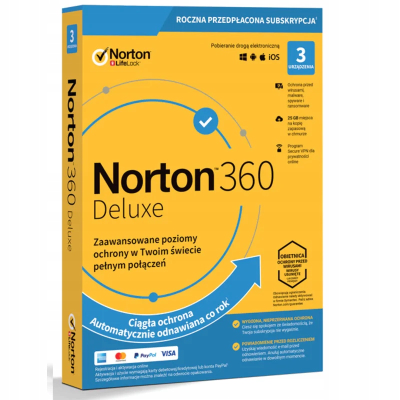 NORTONLIFELOCK 360 deluxe 25GB PL 1 user 3 device