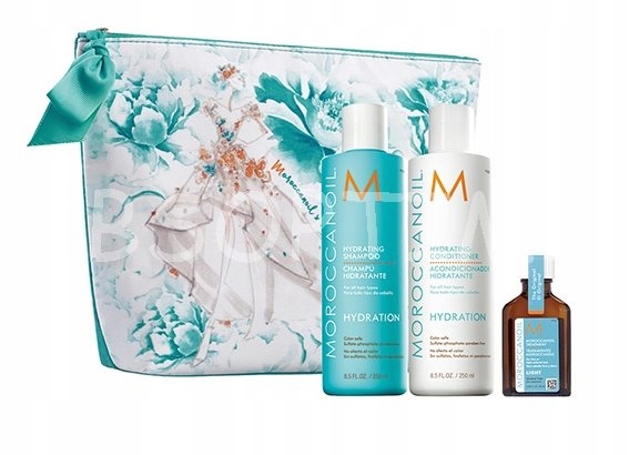 ZESTAW NAWILŻAJĄCY MOROCCANOIL Z KOSMETYCZKĄ