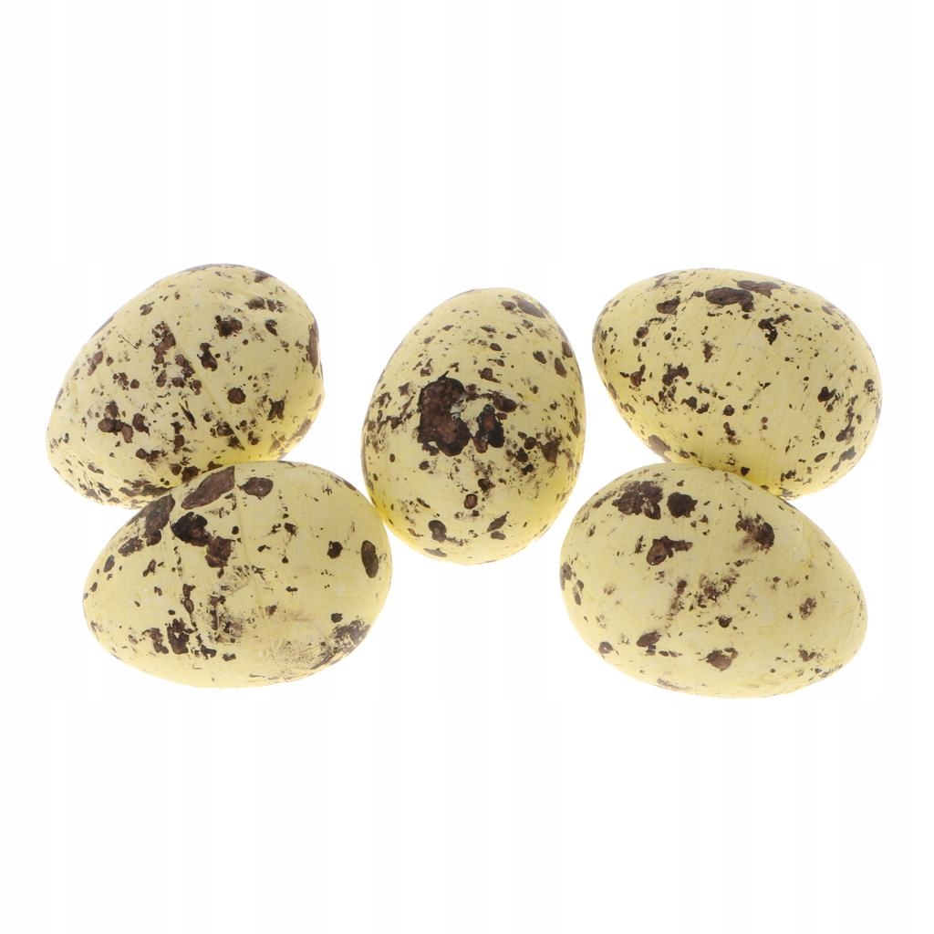 Artificial Bird Eggs Speckled Nest 1.6 inch yellow