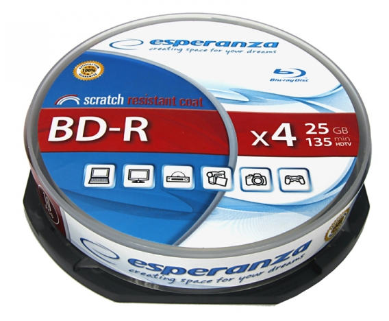 BD-R ESPERANZA 25GB X4 - CAKE BOX 10 SZT.