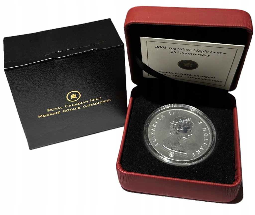 KANADA - 5 dolarów 2008 - Ag 999, 1 uncja czystego srebra