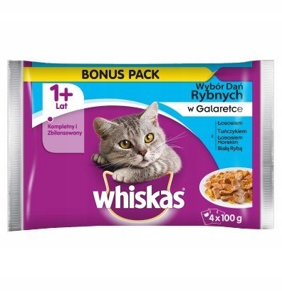 Whiskas Rybne Dania w galaretce saszetki 4x100g